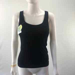 Tank Top S Sleeveless Black Built In Bra Camisole